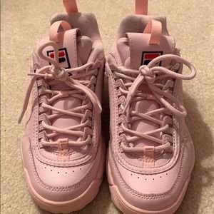 Baby pink fila sneakers